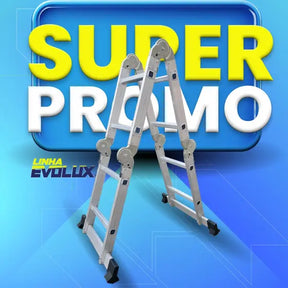 Escada de Alumínio Multifuncional 4x2 - 8 Degraus - 2,29m Ex - Linha Evolux