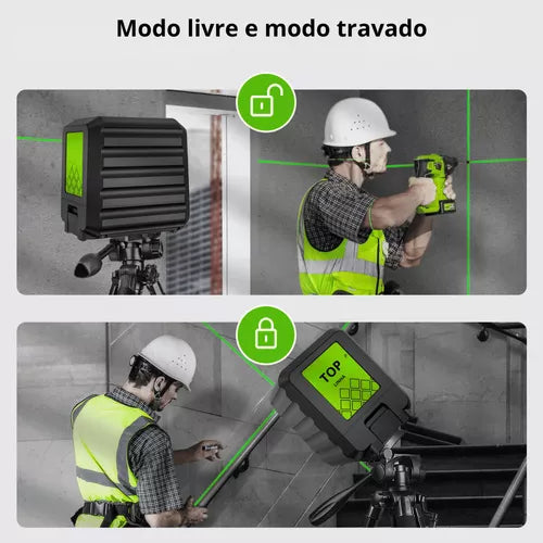 Nível a Laser Huepar B011G Verde 30m – Linha Horizontal e Vertical – Alta Precisão
