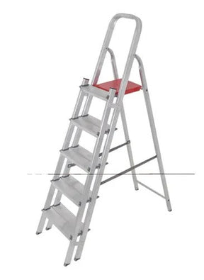 Escada Doméstica de Alumínio – 5 Degraus  Leve e Reforçada