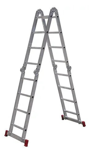 Escada Multifuncional de Alumínio 4x4 com 16 Degraus