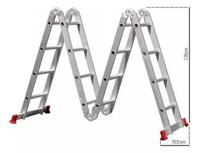 Escada Multifuncional de Alumínio 4x4 com 16 Degraus
