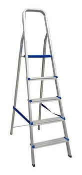 Escada Doméstica de Alumínio – 5 Degraus – Antiderrapante – Leve e Reforçada